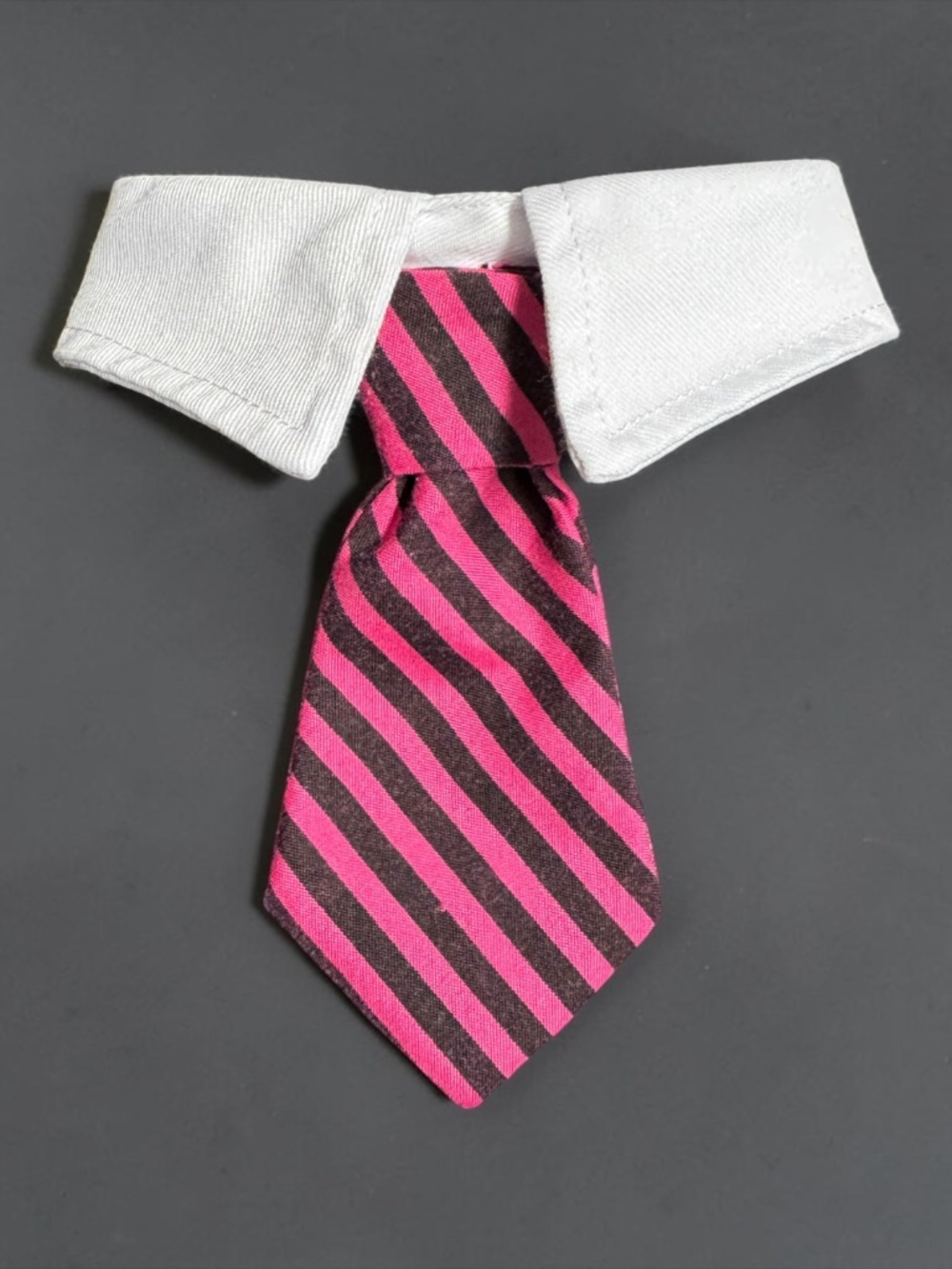 Dog Bow Tie Collar Hot Pink Black Stripe Adjustable Pet Tie NWOT - Picture 7 of 16